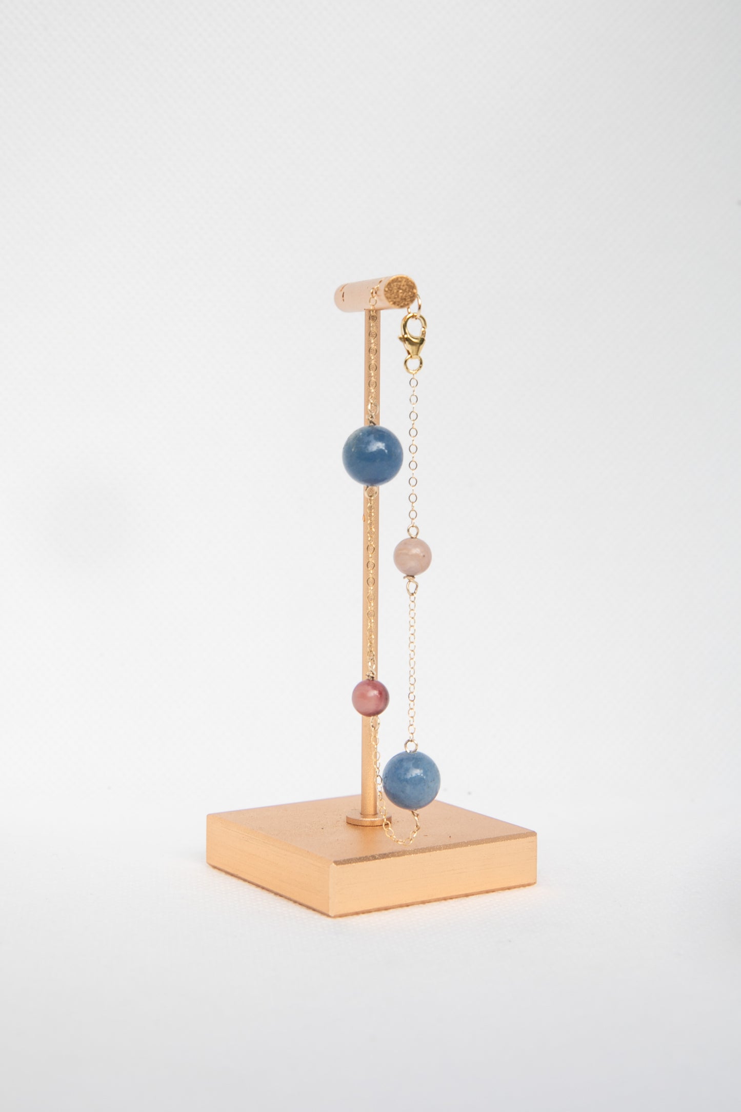 Elvire Bracelet - Pink Rhodonite and Blue Aventurine Gemstones